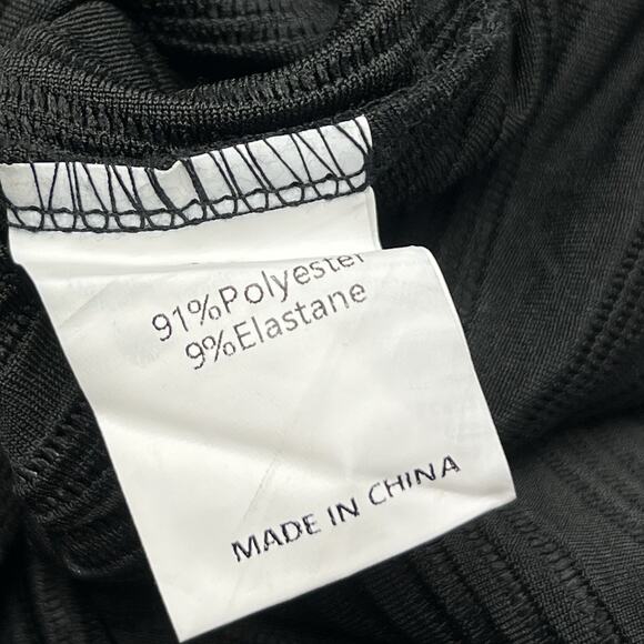 Pretty Garden Maxi Dress Size Large Black V Neck Textured Front Slit NWT - Picture 7 of 9